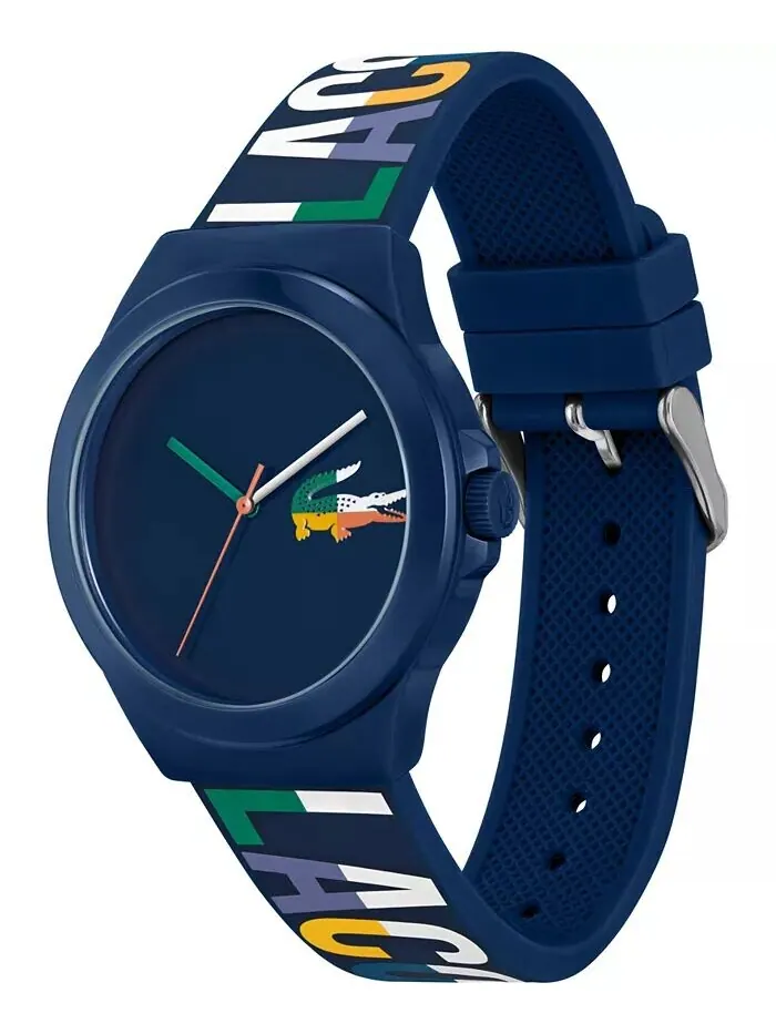 Часы унисекс Neoтемно-синий силиконовый ремешок из крокодиловой кожи, 43 мм Lacoste — изображение 2 из 3