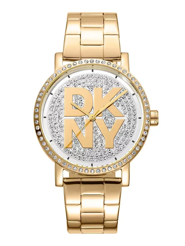 Женские часы Soho Logo с браслетом из позолоченной нержавеющей стали, 36 мм DKNY