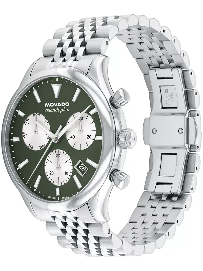 Мужские часы Calendoplan Swiss Quartz Chrono из нержавеющей стали, 43 мм Movado — изображение 2 из 3