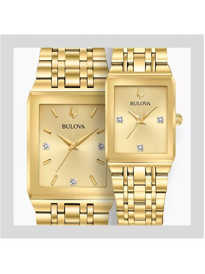 Мужские часы Bulova Futuro с бриллиантовыми вставками и золотистым браслетом — изображение 7 из 7