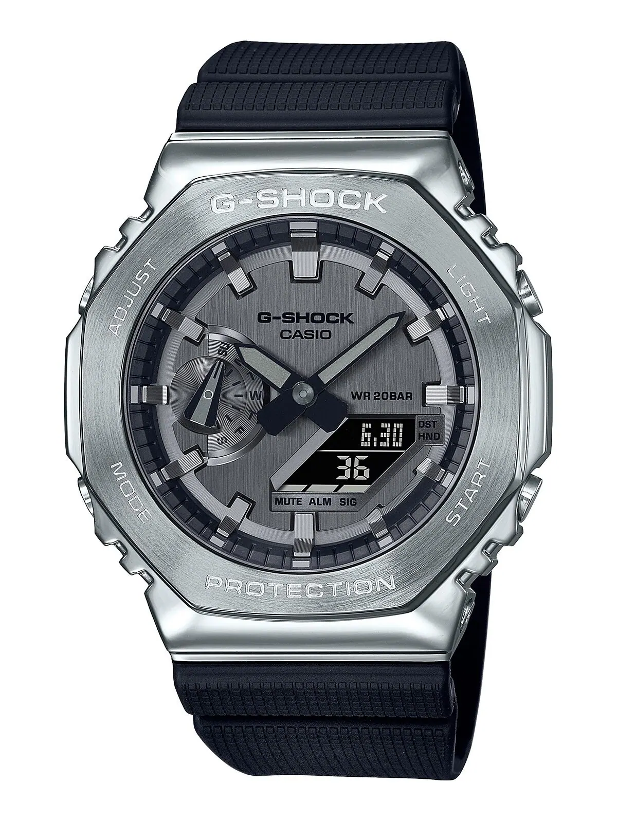 Мужские часы с черным и серебристым ремешком, 45,2 мм G-Shock