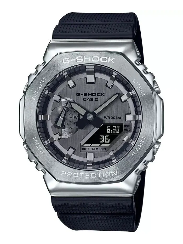 Мужские часы с черным и серебристым ремешком, 45,2 мм G-Shock