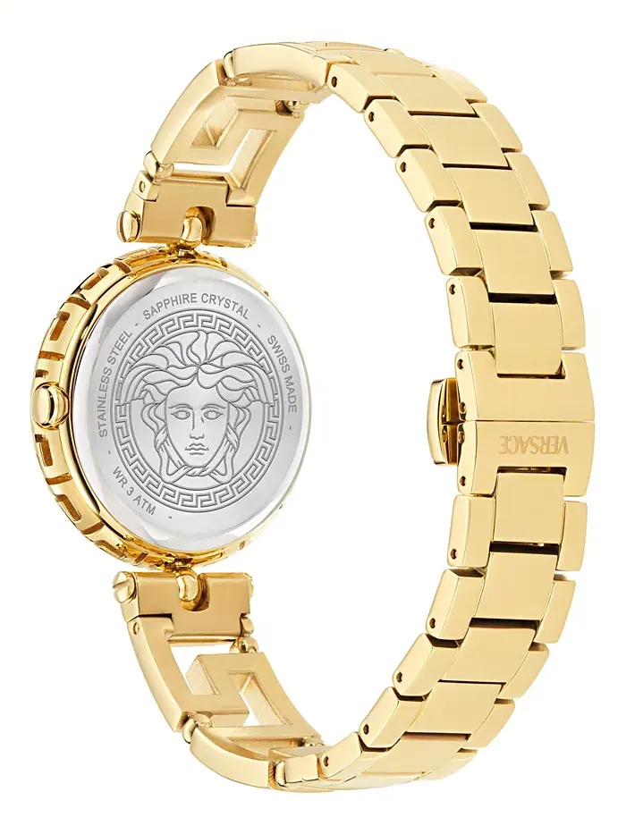 Женские наручные часы Swiss Medusa Jewel с позолоченным браслетом, 34 мм Versace — изображение 3 из 5