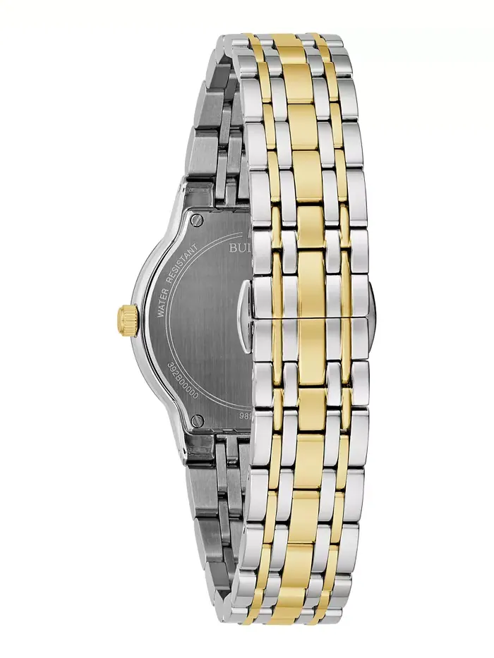 Женские часы Modern Diamond Accent с двухцветным браслетом из нержавеющей стали, 30 мм Bulova — изображение 3 из 3