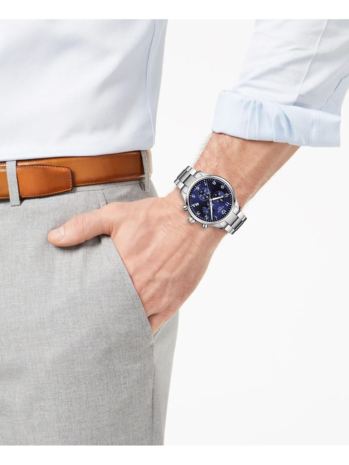 Мужские швейцарские часы с хронографом Chrono XL Classic T-Sport с браслетом из нержавеющей стали — изображение 5 из 10