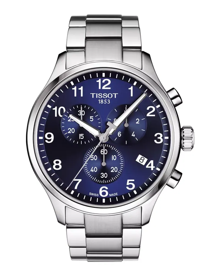 Мужские часы Swiss Chronograph Chrono XL Classic T-Sport с браслетом из нержавеющей стали, 45 мм — изображение 1 из 10