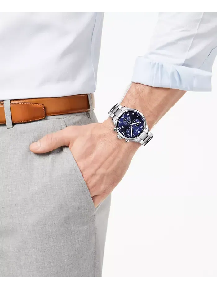 Мужские часы Swiss Chronograph Chrono XL Classic T-Sport с браслетом из нержавеющей стали, 45 мм — изображение 5 из 10