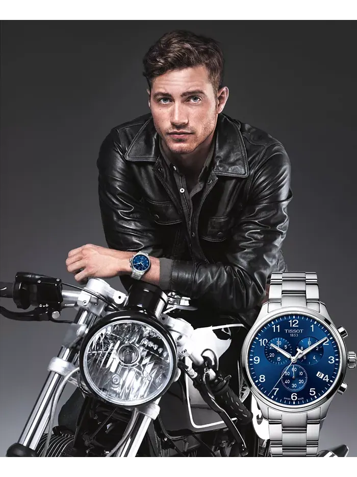 Мужские часы Swiss Chronograph Chrono XL Classic T-Sport с браслетом из нержавеющей стали, 45 мм — изображение 7 из 10