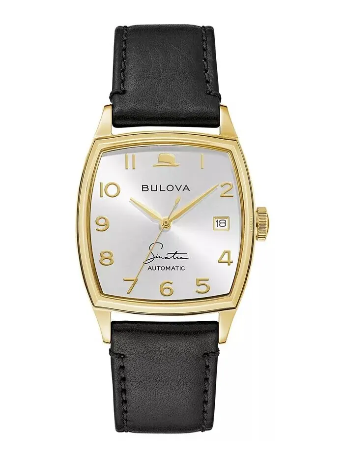 Мужские часы Frank Sinatra с автоматическим черным кожаным ремешком 45x33,5 мм Bulova — изображение 1 из 3