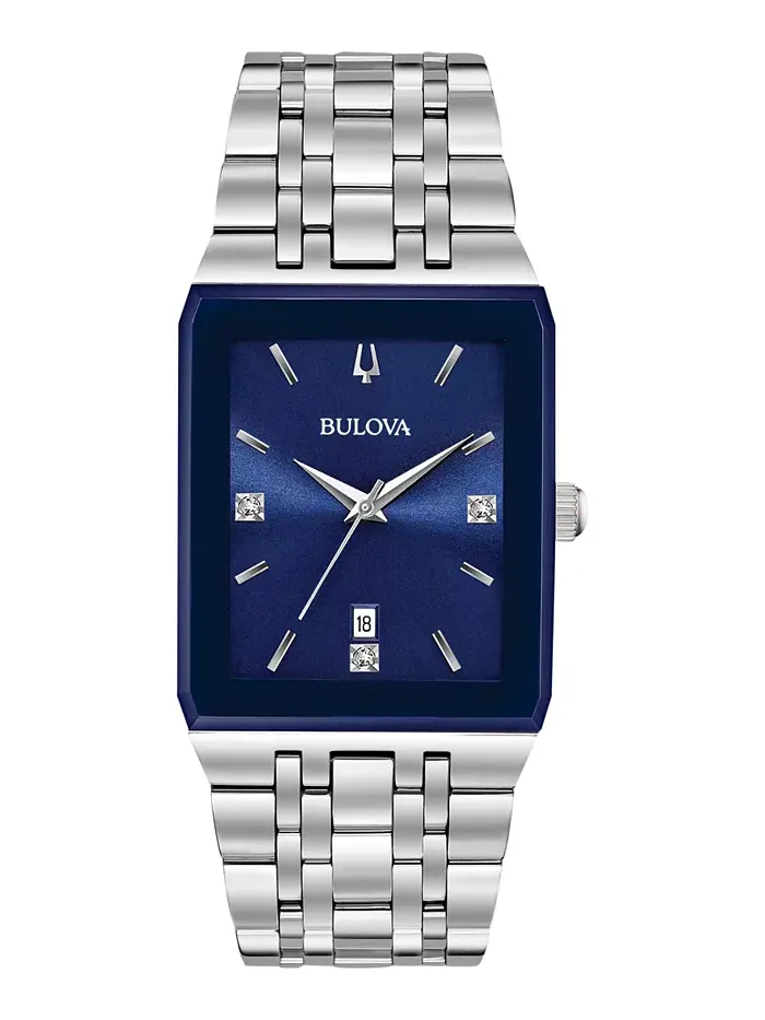 Мужские часы Futuro Diamond-Accent на стальном браслете 31x45 мм Bulova — изображение 1 из 5
