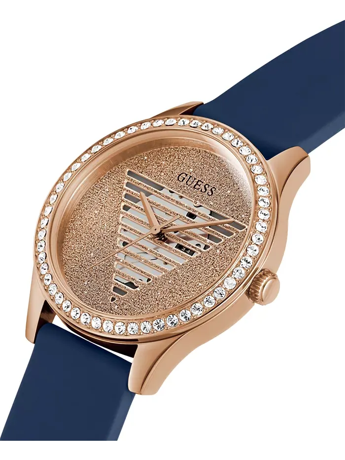 Женские аналоговые силиконовые часы Blue 38mm Guess — изображение 4 из 10