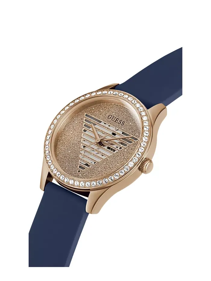 Женские аналоговые силиконовые часы Blue 38mm Guess — изображение 7 из 10