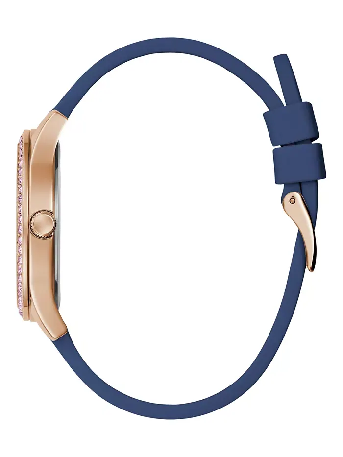 Женские аналоговые силиконовые часы Blue 38mm Guess — изображение 9 из 10