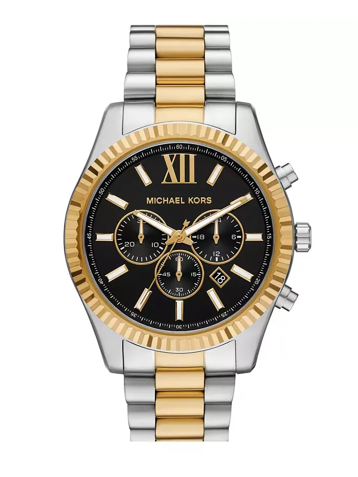 Мужские часы Lexington Chronograph с двухцветным корпусом из нержавеющей стали, 44 мм Michael Kors — изображение 1 из 5