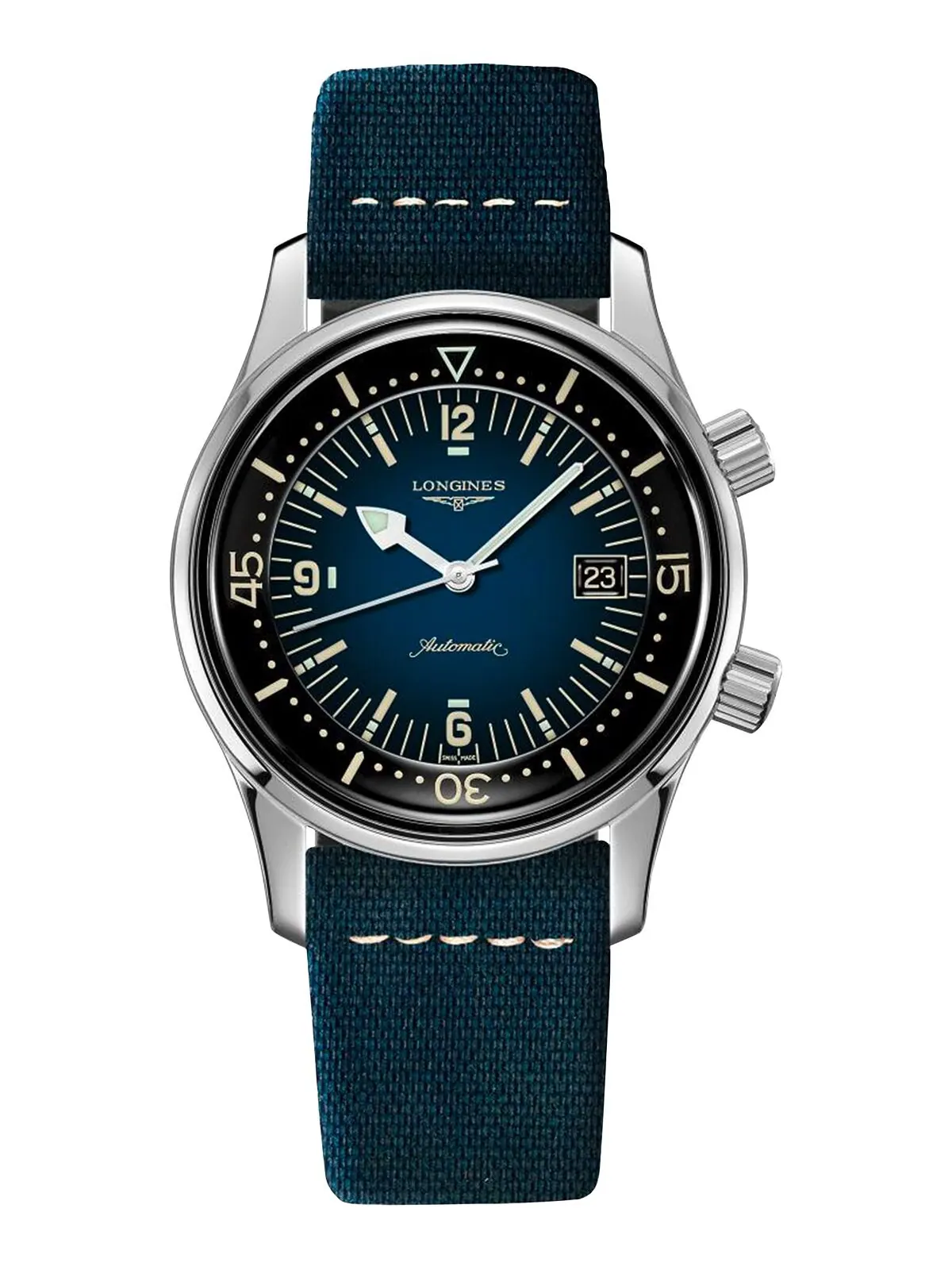Мужские швейцарские автоматические часы Legend Diver с синим кожаным ремешком, 42 мм Longines — изображение 1 из 1