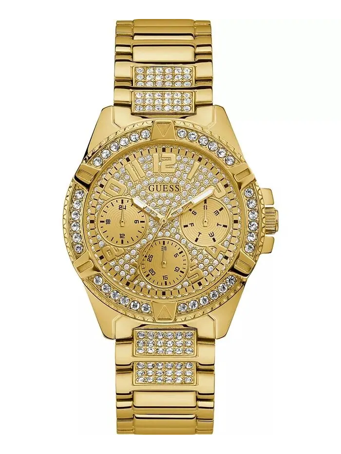Часы-унисекс с золотистым браслетом из нержавеющей стали, 40 мм GUESS
