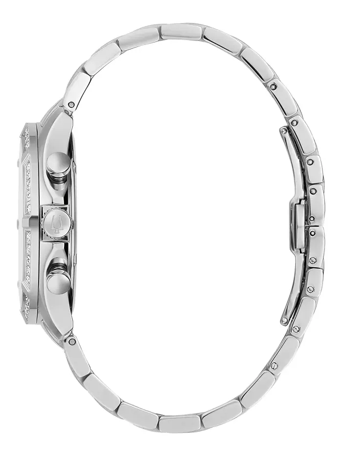 Мужские часы Chronograph Classic Diamond (1/8 ct. t.w.) на стальном браслете, 44 мм Bulova — изображение 2 из 3