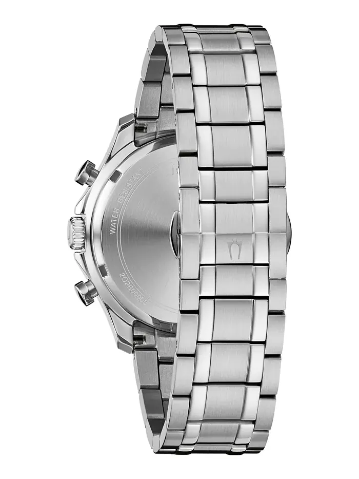 Мужские часы Chronograph Classic Diamond (1/8 ct. t.w.) на стальном браслете, 44 мм Bulova — изображение 3 из 3