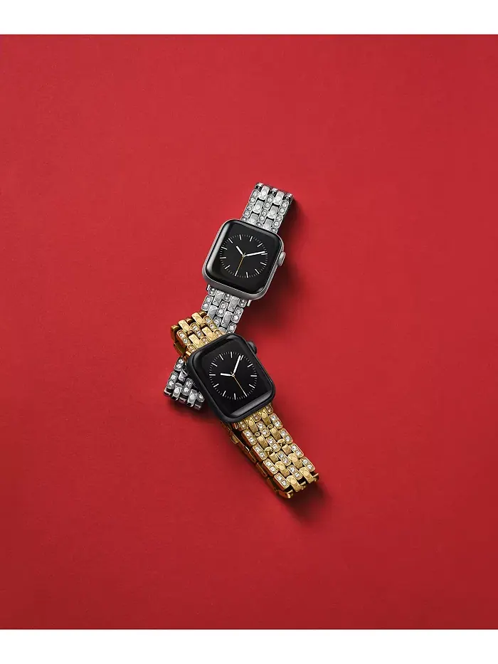 Женский золотистый браслет из нержавеющей стали с кристаллами для Apple Watch 38mm, 40mm, 41mm COACH — изображение 6 из 6