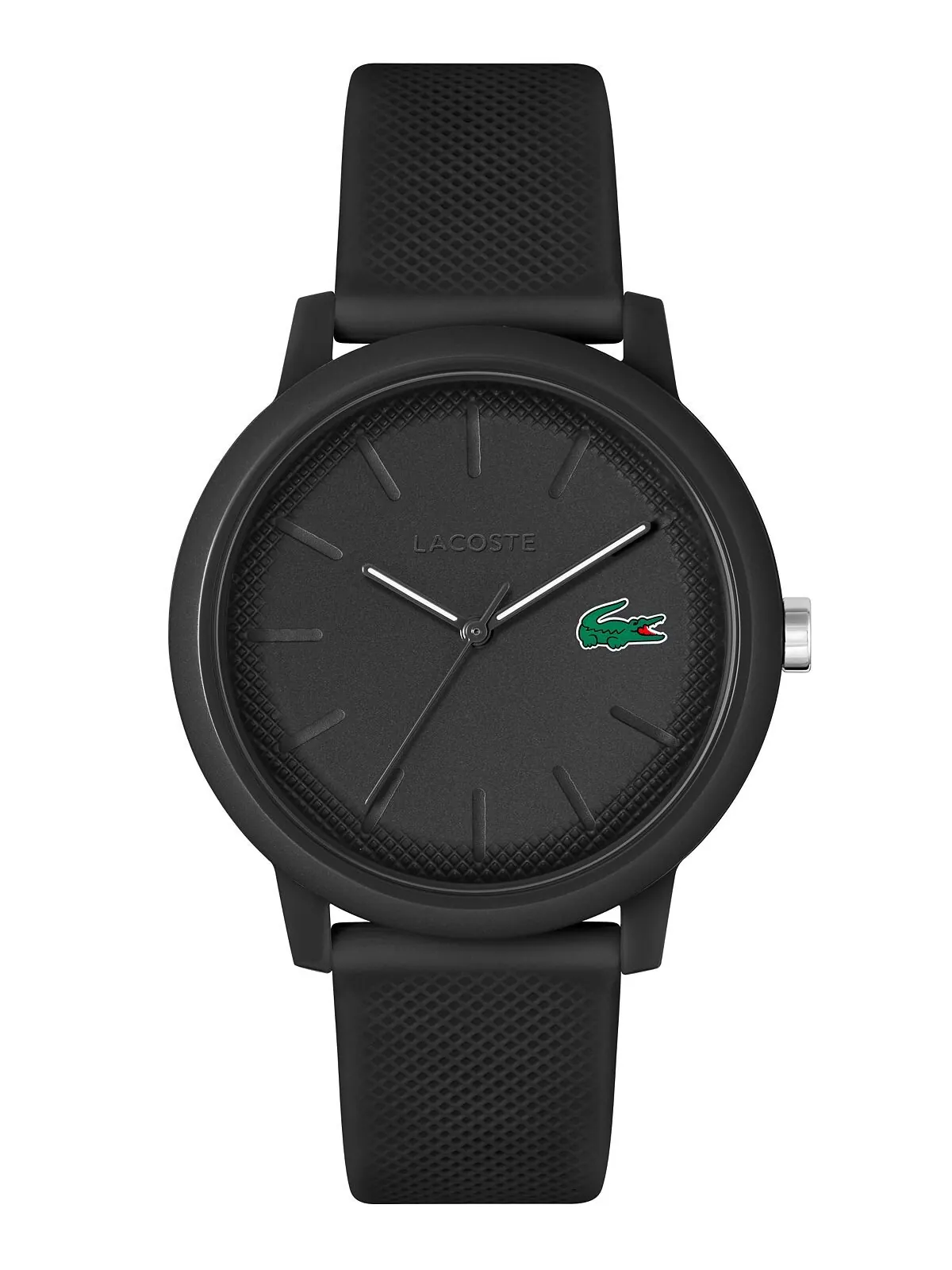 Мужские часы L.12.12 с черным силиконовым ремешком, 42 мм Lacoste — изображение 1 из 3, оттенок черный
