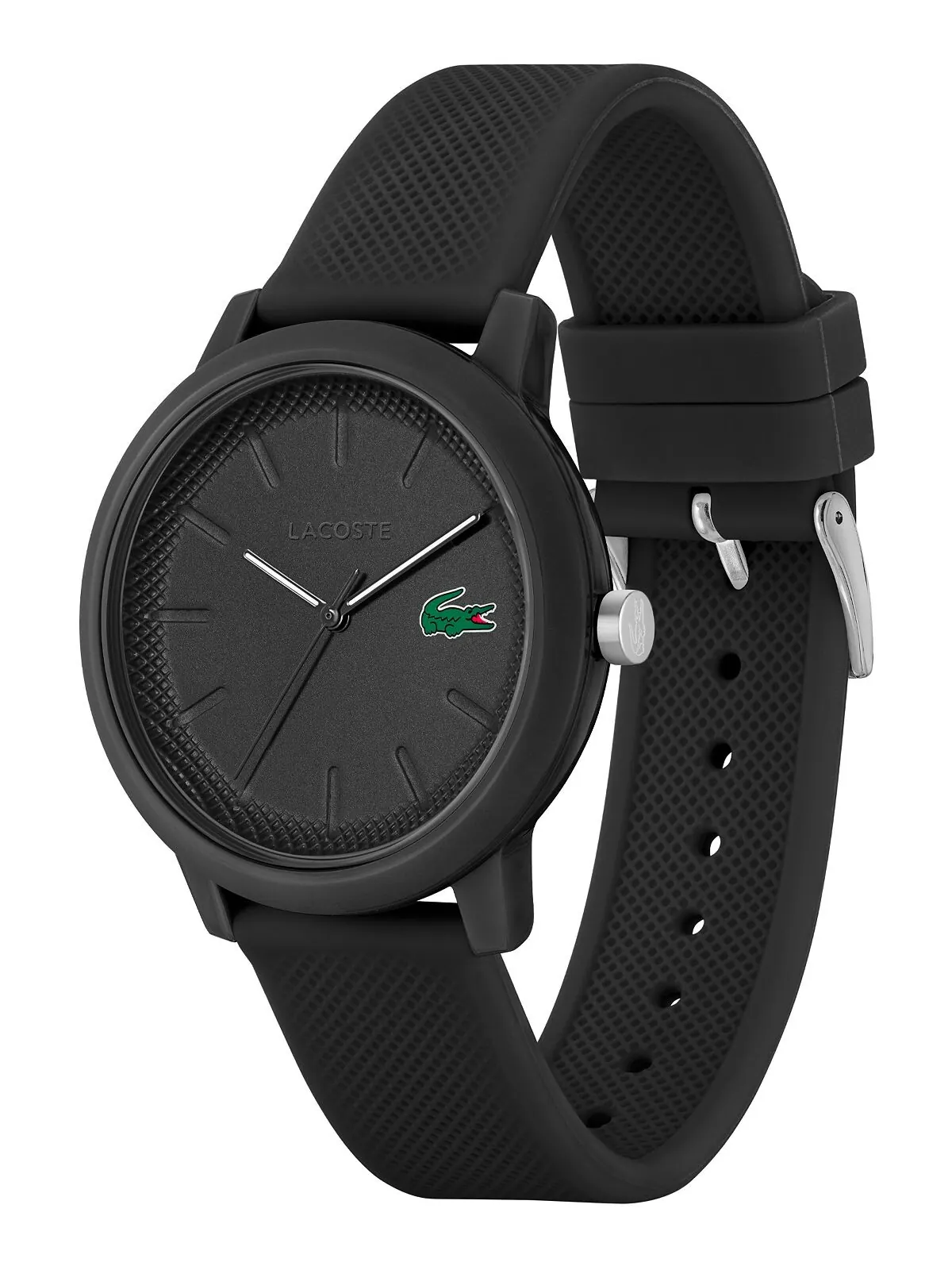 Мужские часы L.12.12 с черным силиконовым ремешком, 42 мм Lacoste — изображение 2 из 3, оттенок черный