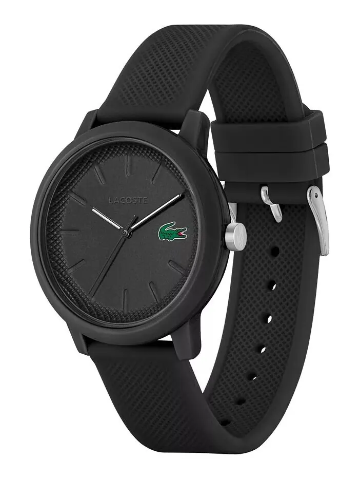 Мужские часы L.12.12 с черным силиконовым ремешком, 42 мм Lacoste — изображение 2 из 3