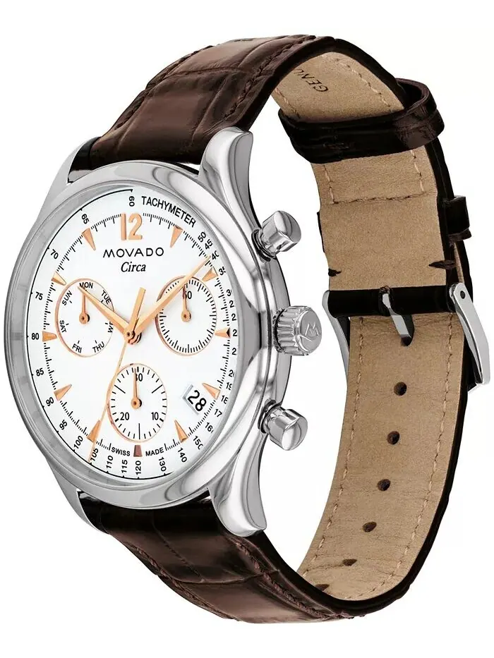 Мужские часы Heritage с коричневым ремешком из натуральной кожи, 43 мм Movado — изображение 2 из 4