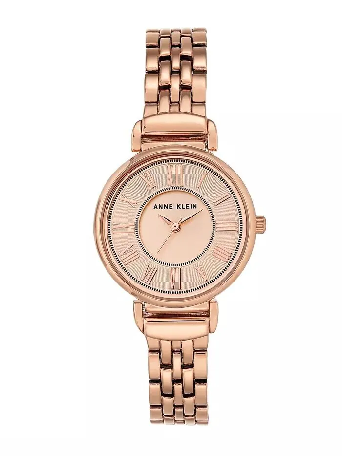 Женские часы-браслет цвета розового золота 30 мм Anne Klein