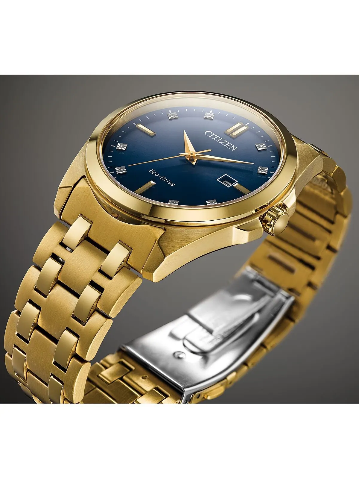Мужские часы Eco-Drive Corso с золотистым браслетом из нержавеющей стали, 41 мм Citizen — изображение 6 из 9, оттенок золото