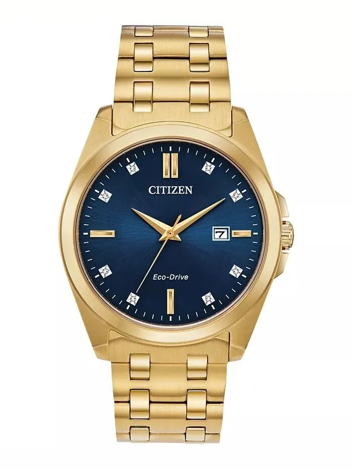 Мужские часы Eco-Drive Corso с золотистым браслетом из нержавеющей стали, 41 мм Citizen