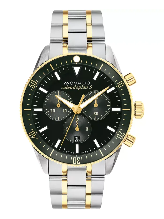 Мужские часы Calendoplan S Swiss Quartz Chronograph с хронографом, кварцевый механизм, корпус из — изображение 1 из 4
