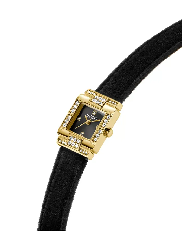 Женские аналоговые часы в черном и золотом тоне, 21 мм Guess — изображение 3 из 6