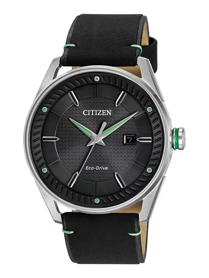 Мужские часы Drive from Citizen Eco-Drive, черный кожаный ремешок, 42 мм BM6980-08E