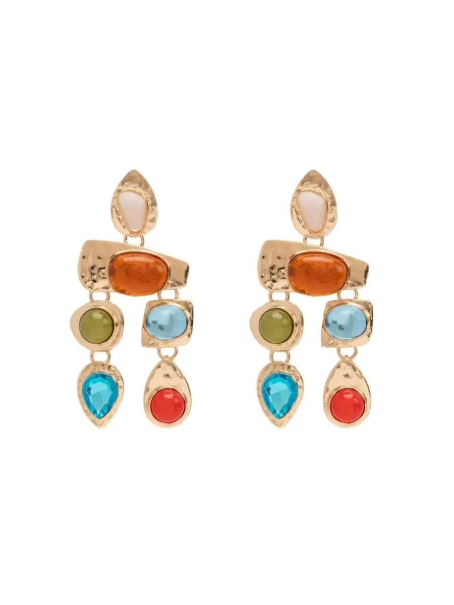 Серьги-подвески с кабошонами Multi Stone Earrings Petit Moments