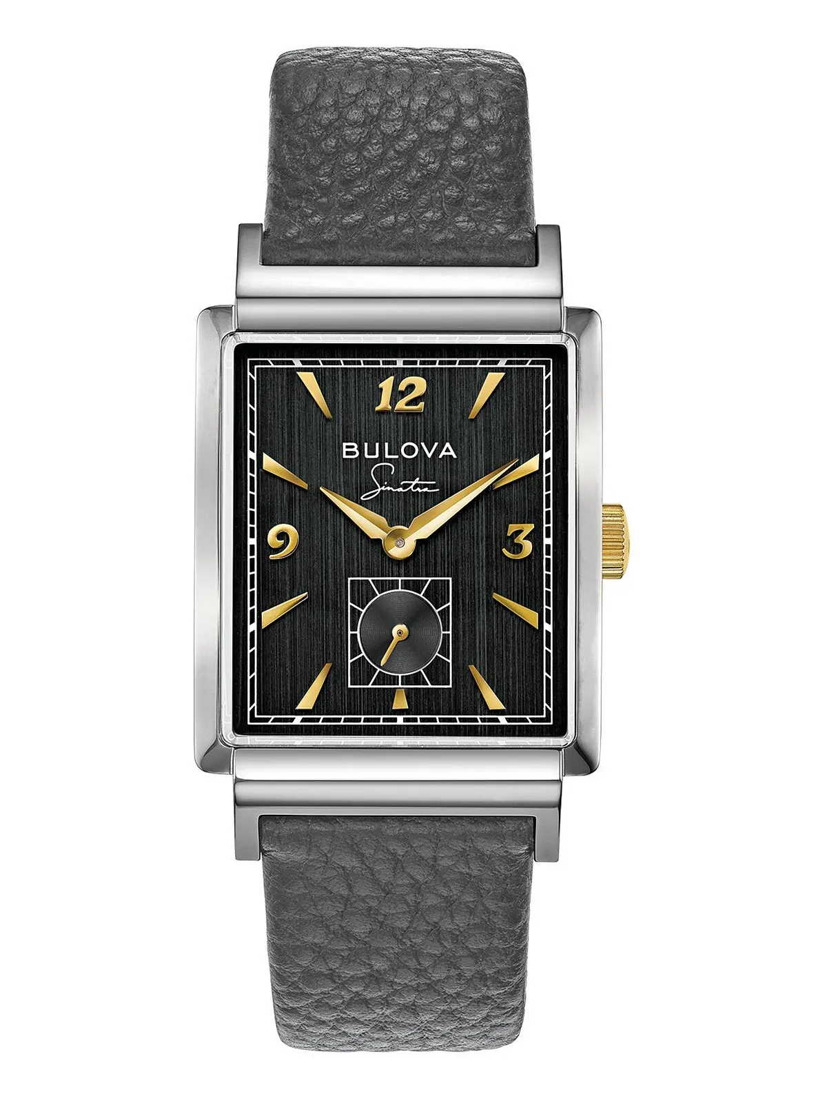 Мужские часы Frank Sinatra My Way с серым кожаным ремешком, 29,5 x 47 мм Bulova — изображение 1 из 11, оттенок черный