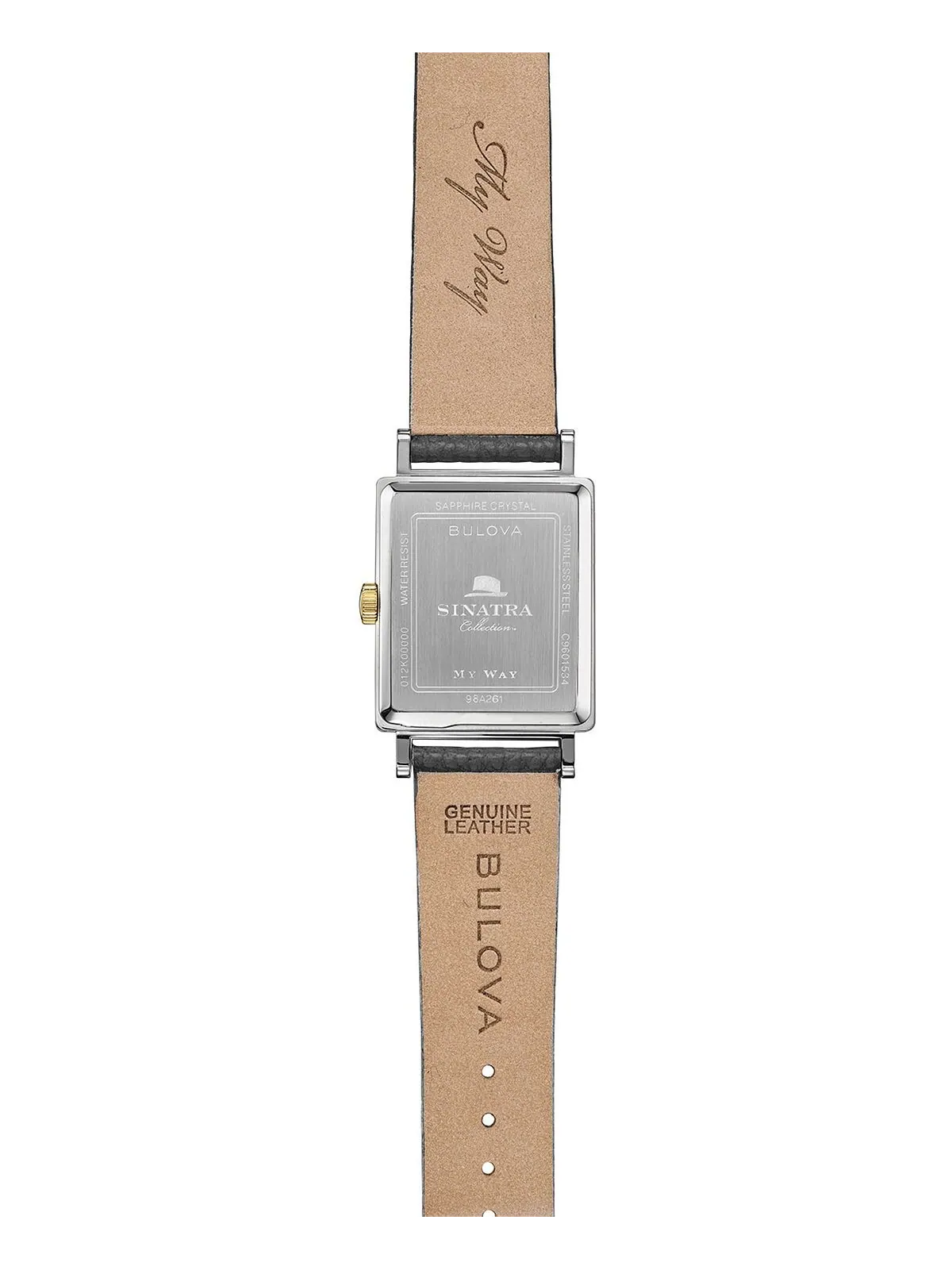 Мужские часы Frank Sinatra My Way с серым кожаным ремешком, 29,5 x 47 мм Bulova — изображение 5 из 11, оттенок черный