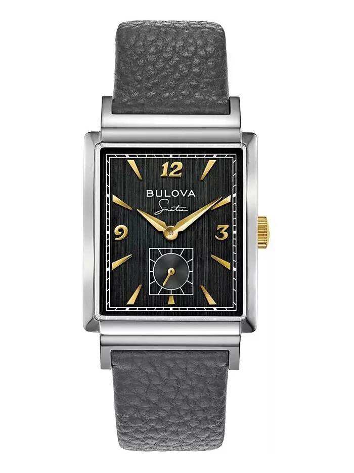 Мужские часы Frank Sinatra My Way с серым кожаным ремешком, 29,5 x 47 мм Bulova — изображение 1 из 11
