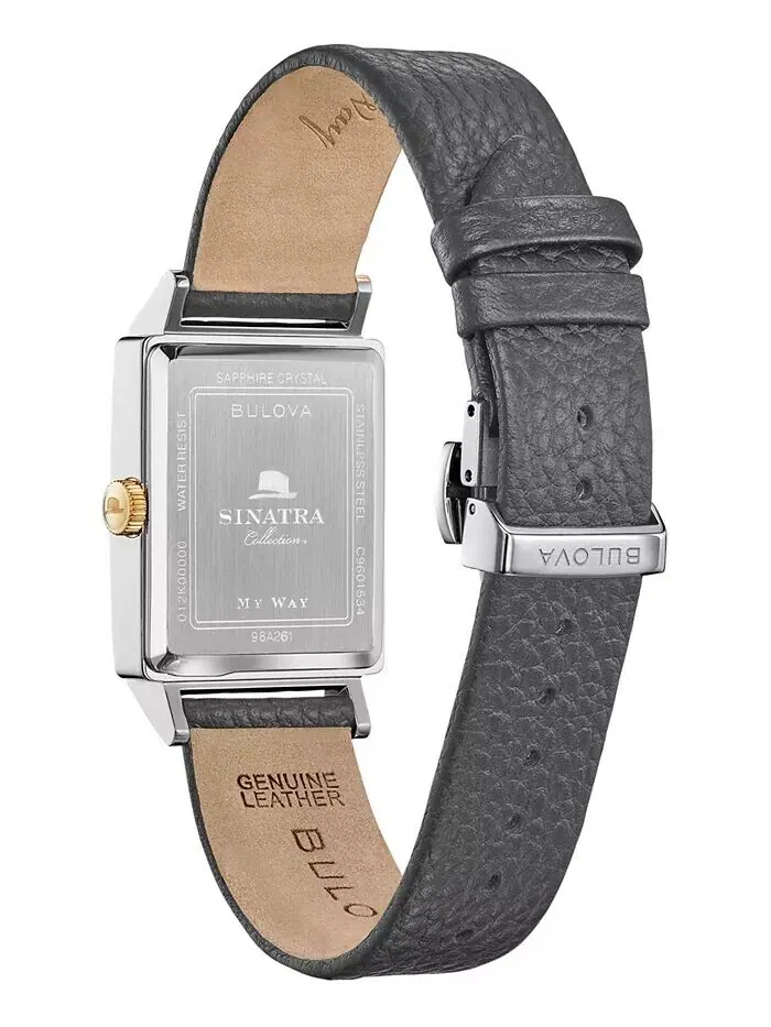 Мужские часы Frank Sinatra My Way с серым кожаным ремешком, 29,5 x 47 мм Bulova — изображение 4 из 11