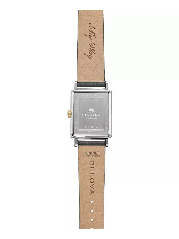 Мужские часы Frank Sinatra My Way с серым кожаным ремешком, 29,5 x 47 мм Bulova — изображение 5 из 11