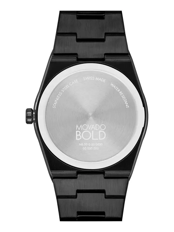 Мужские часы Quest Swiss Quartz с ионным покрытием, черные, стальные, 40 мм Movado — изображение 3 из 3