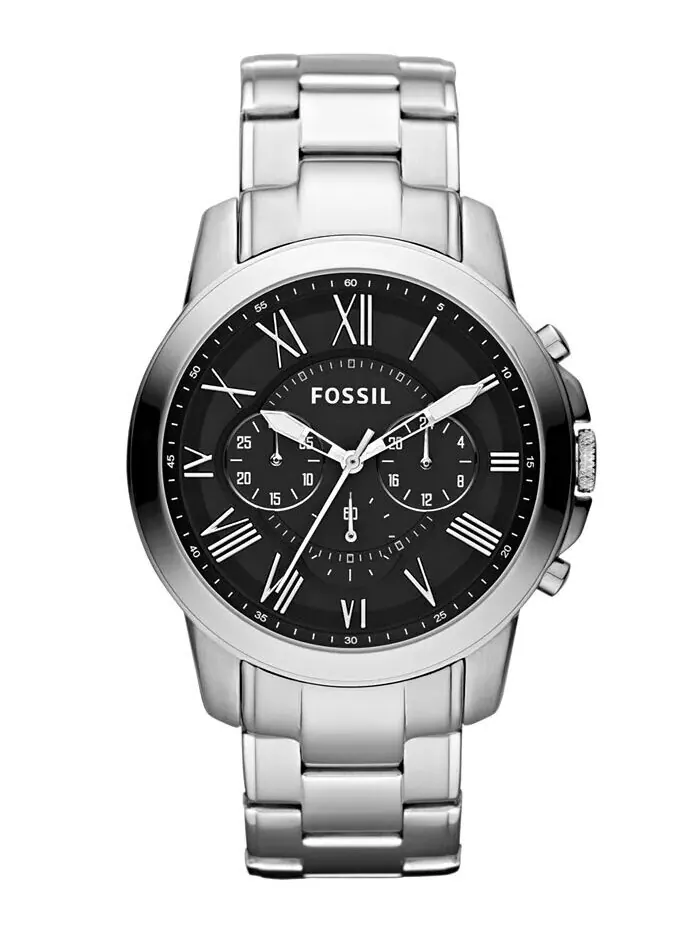 Мужские часы Grant с хронографом и браслетом из нержавеющей стали 44 мм FS4736 Fossil