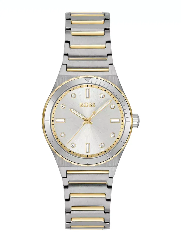 Женские часы Candor Sport Quartz с двухцветным корпусом из нержавеющей стали, 32 мм Hugo Boss