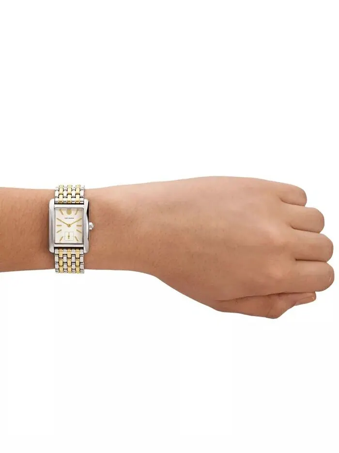 Женские двухцветные часы-браслет The Eleanor из нержавеющей стали, 25 мм Tory Burch — изображение 4 из 4