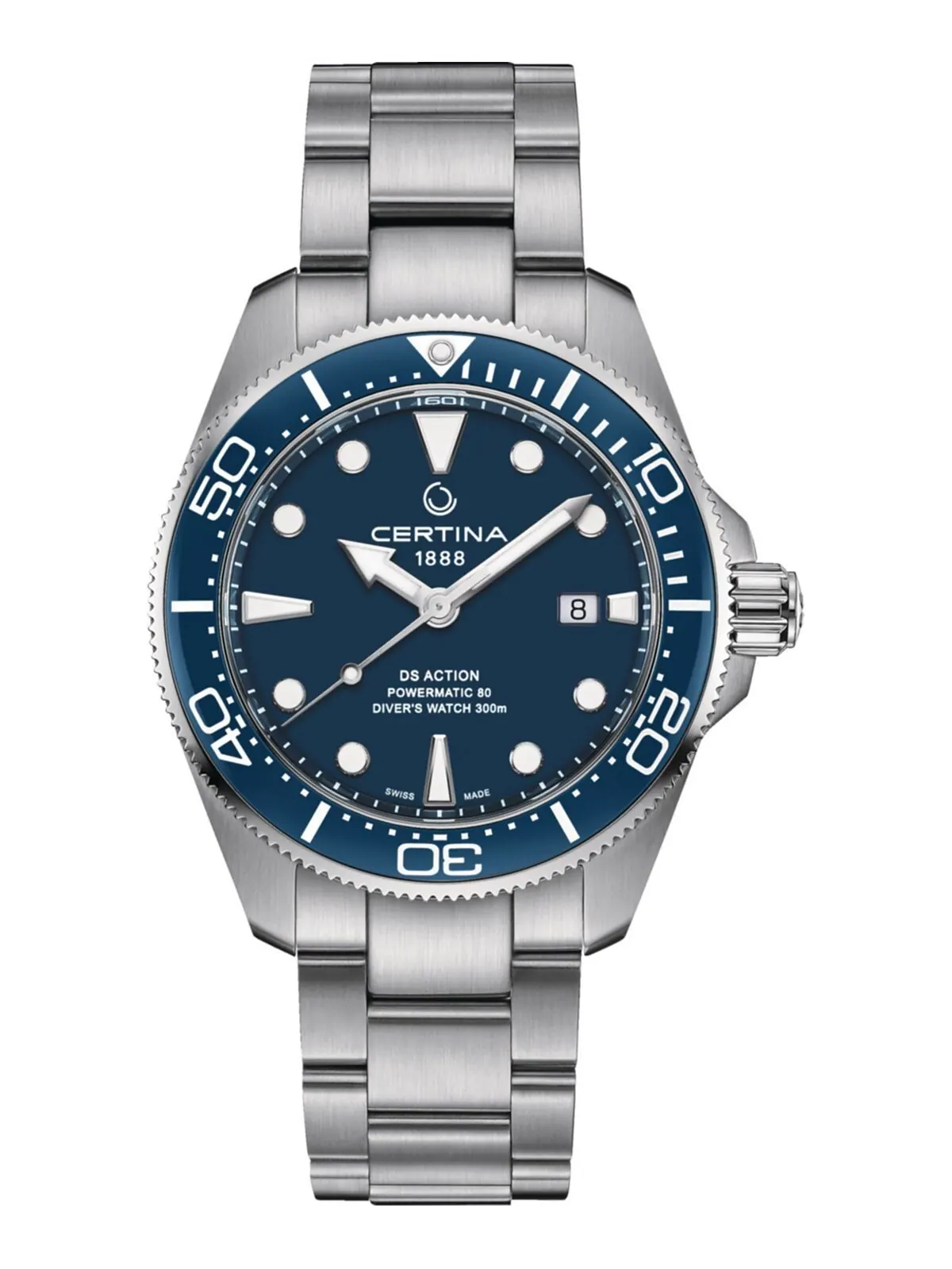 Мужские швейцарские автоматические часы DS Action Diver с браслетом из нержавеющей стали, 43 мм — изображение 1 из 5