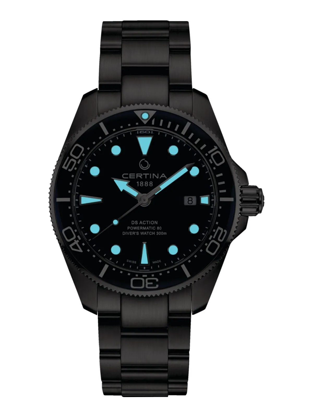 Мужские швейцарские автоматические часы DS Action Diver с браслетом из нержавеющей стали, 43 мм — изображение 5 из 5