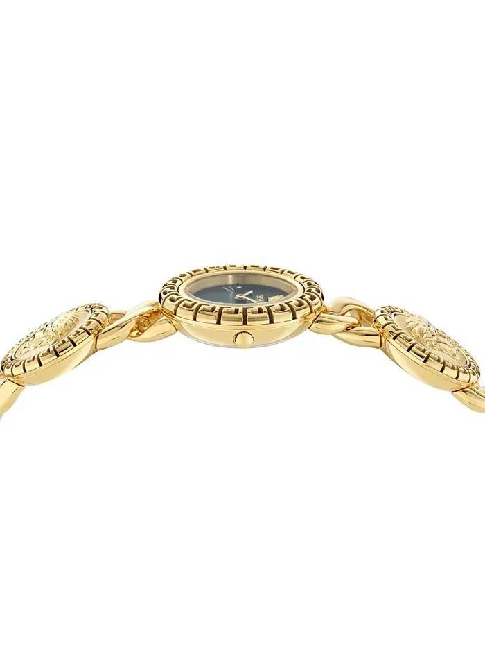 Женские часы Swiss La Greca Stud Icon Gold Ion Plated Link Bracelet 28mm Versace — изображение 2 из 3