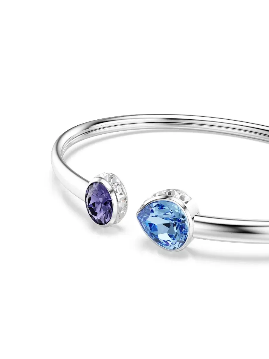 Браслет-манжета с кристаллами Swarovski, Rhodium-Plated Chroma, Open — изображение 2 из 5