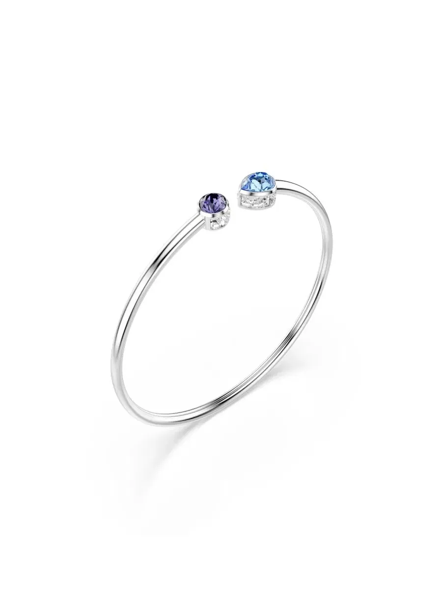 Браслет-манжета с кристаллами Swarovski, Rhodium-Plated Chroma, Open — изображение 3 из 5