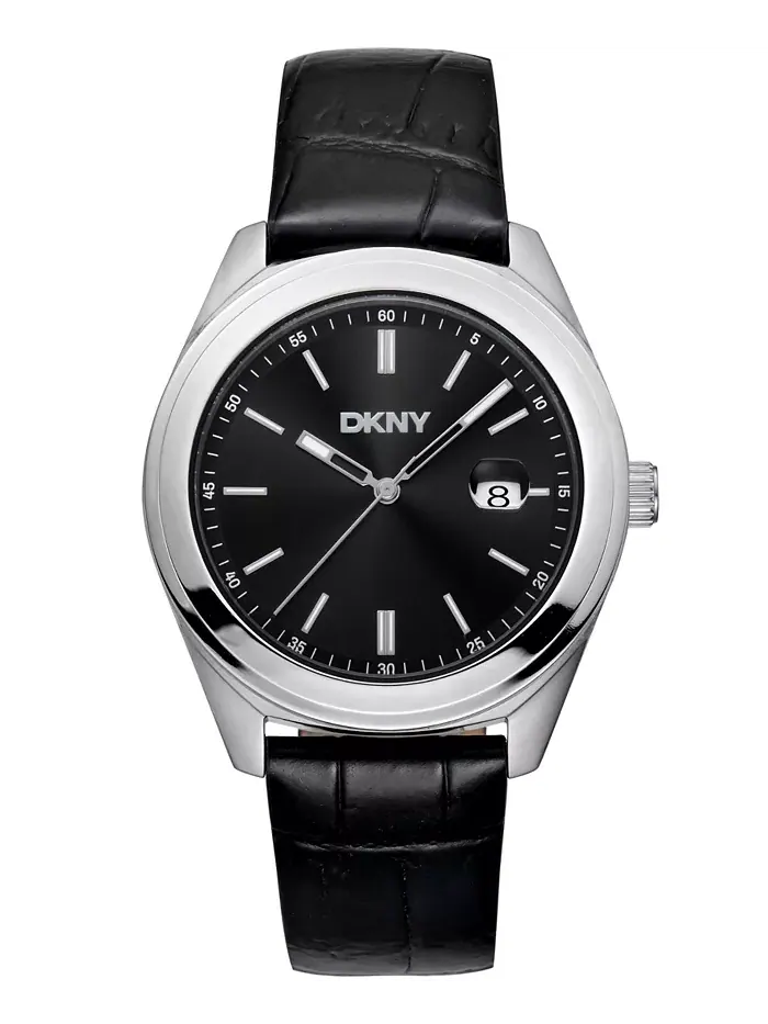 Мужские часы Modernist Classics с темно-синим кожаным ремешком, 40 мм DKNY