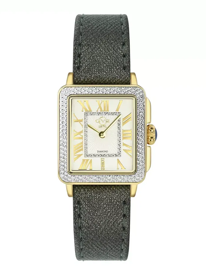 Женские часы Padova Swiss Quartz с черным кожаным ремешком из итальянской кожи, 30 мм Gevril — изображение 1 из 3